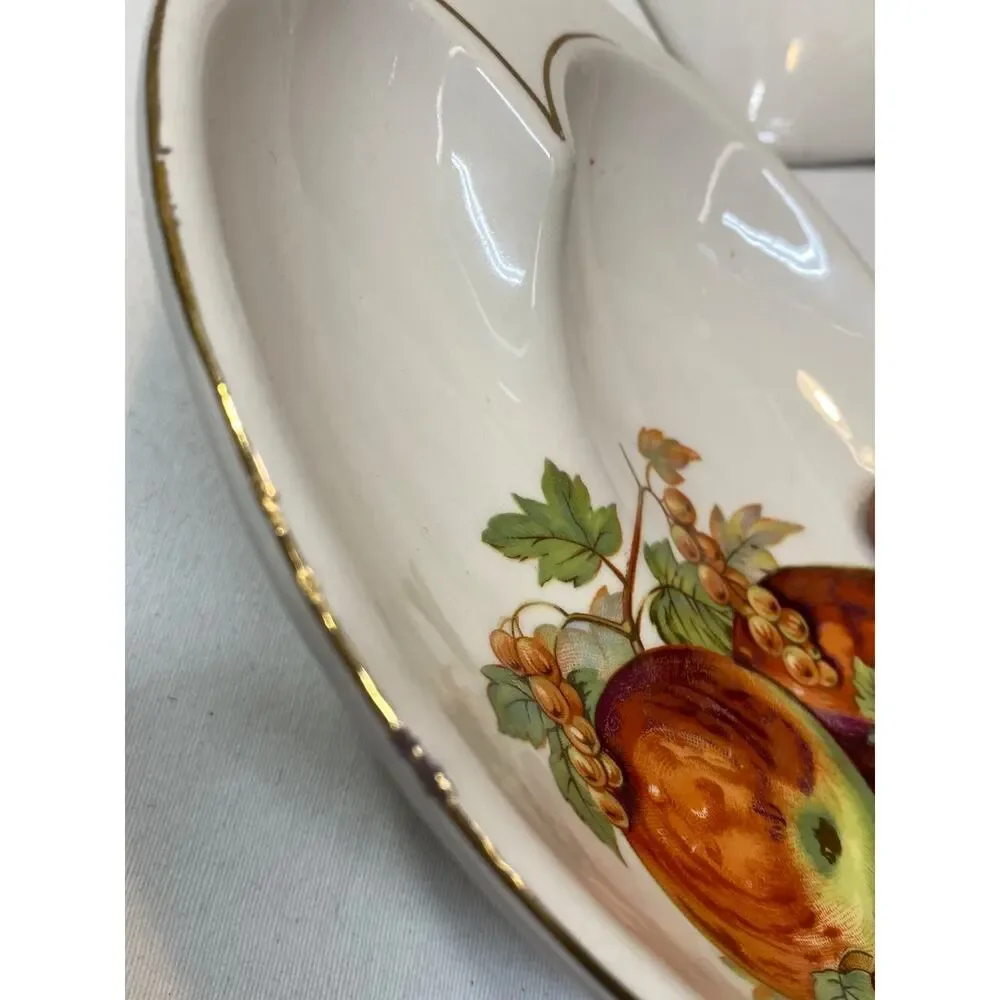 Vintage Nasco Del Coronado 3 Pottery Fruit & Nut Heart Shaped Bowls